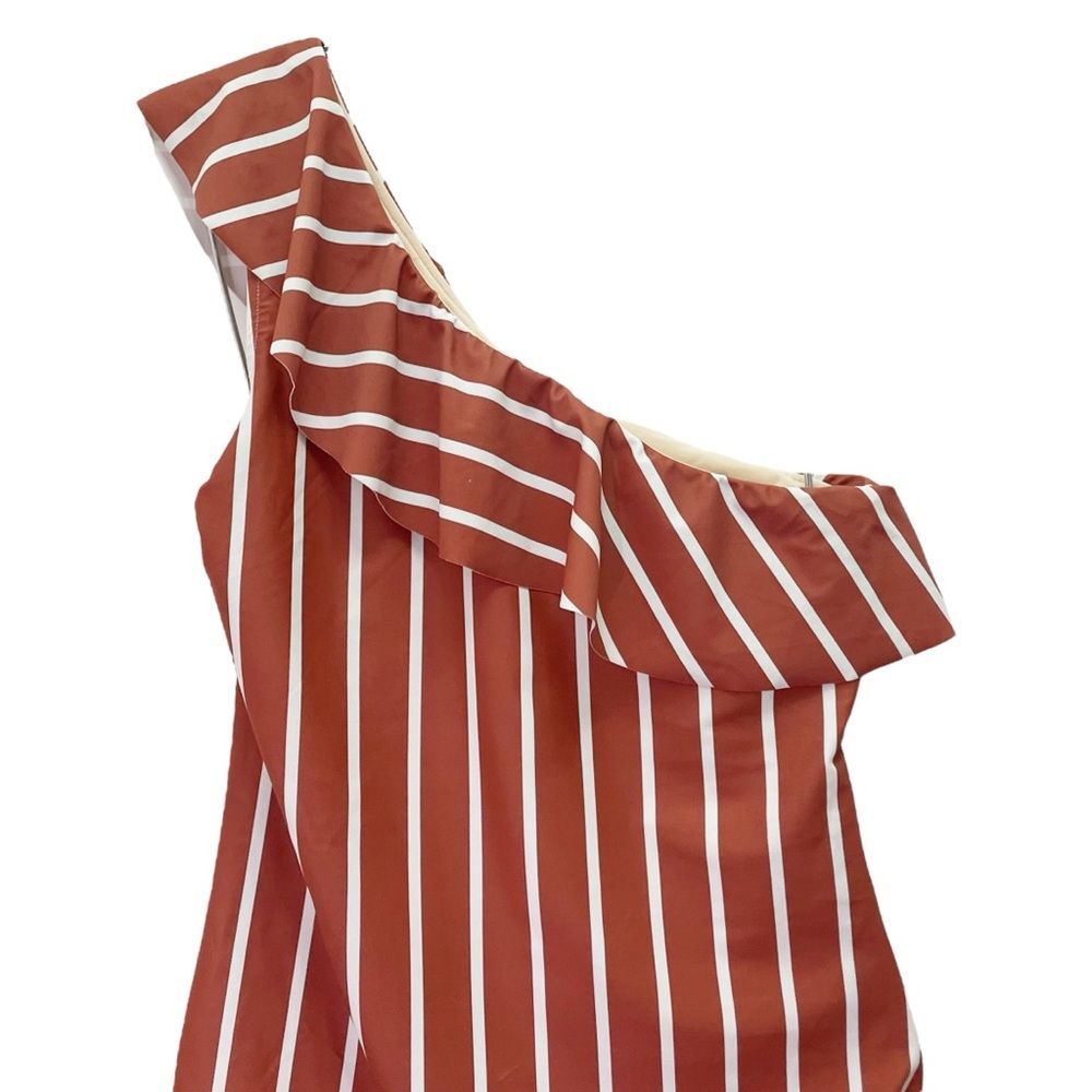 Albion Icon Wave Swimsuit One Shoulder Sydney Stripe Rust One Piece Size Large - Picture 6 of 16